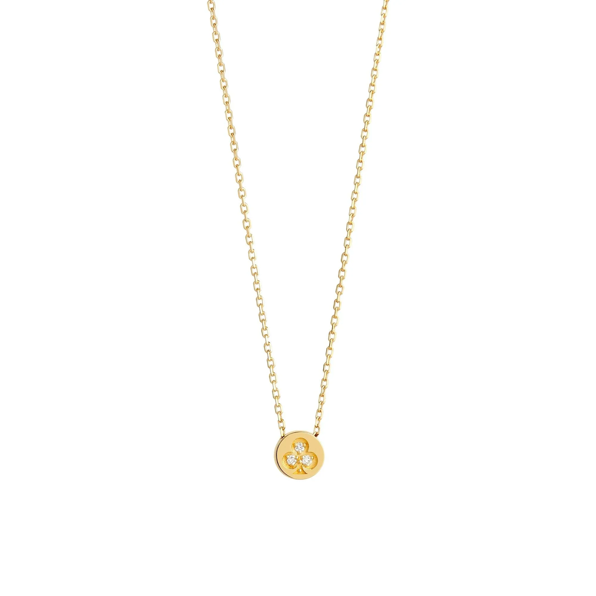Modern Words Fine Clubs 18K Gold Necklace w. Diamond