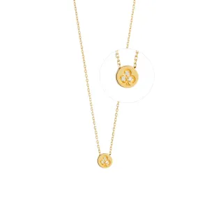 Modern Words Fine Clubs 18K Gold Necklace w. Diamond