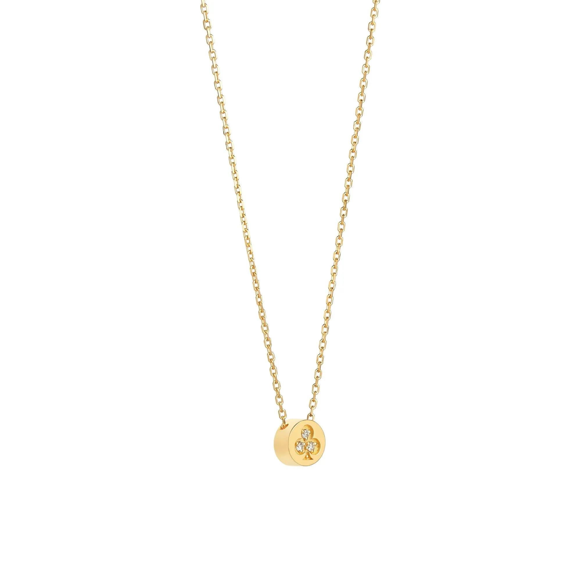 Modern Words Fine Clubs 18K Gold Necklace w. Diamond