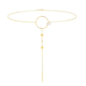 Modern Words Fine Crush Choker 18K Gold Necklace w. Diamond