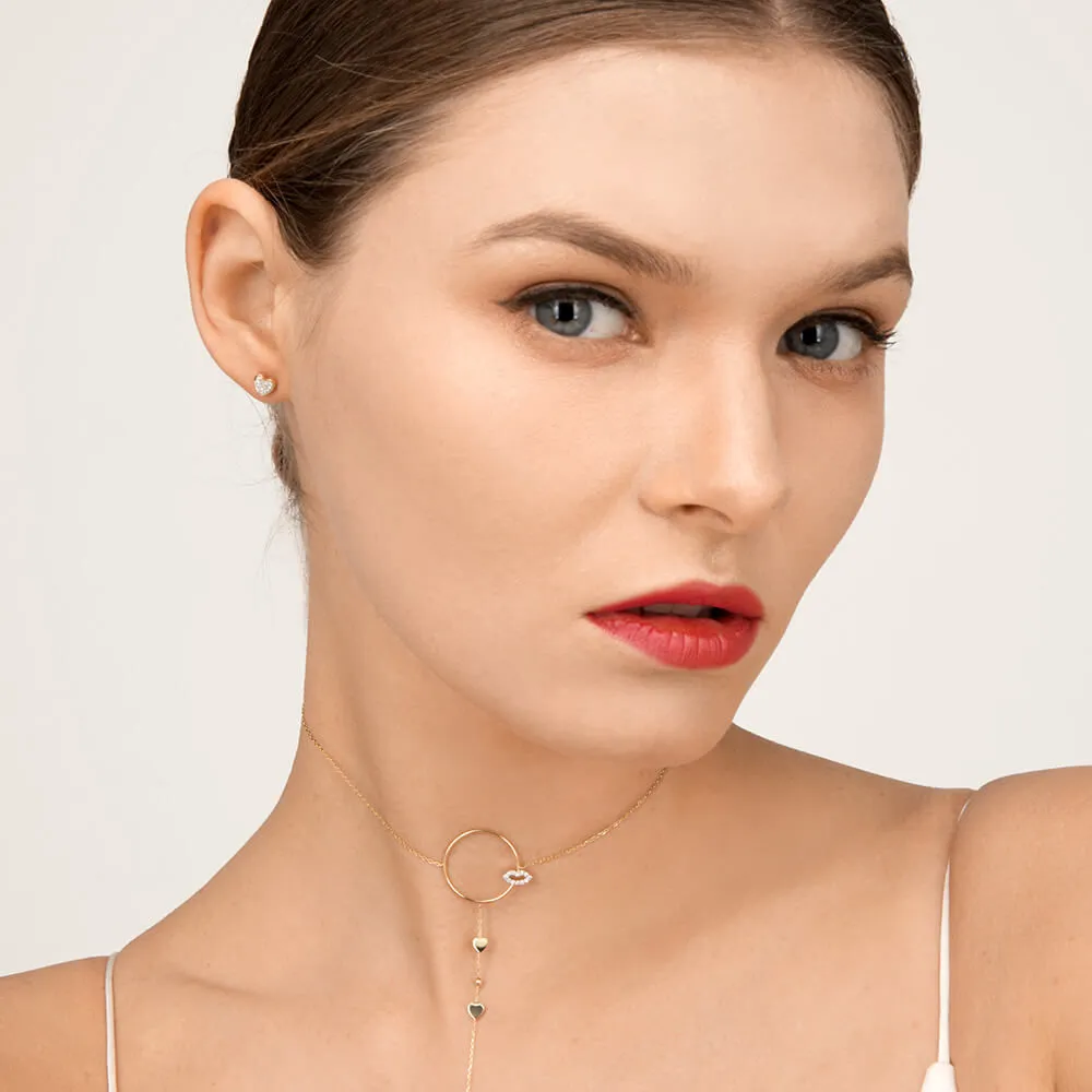 Modern Words Fine Crush Choker 18K Gold Necklace w. Diamond