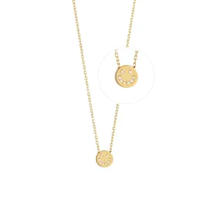 Modern Words Fine Diamond Happy 18K Gold Necklace w. Diamond