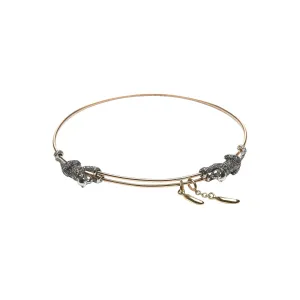 Monkey And Banana Rose Gold, Silver & Gold Bangle w. Diamonds