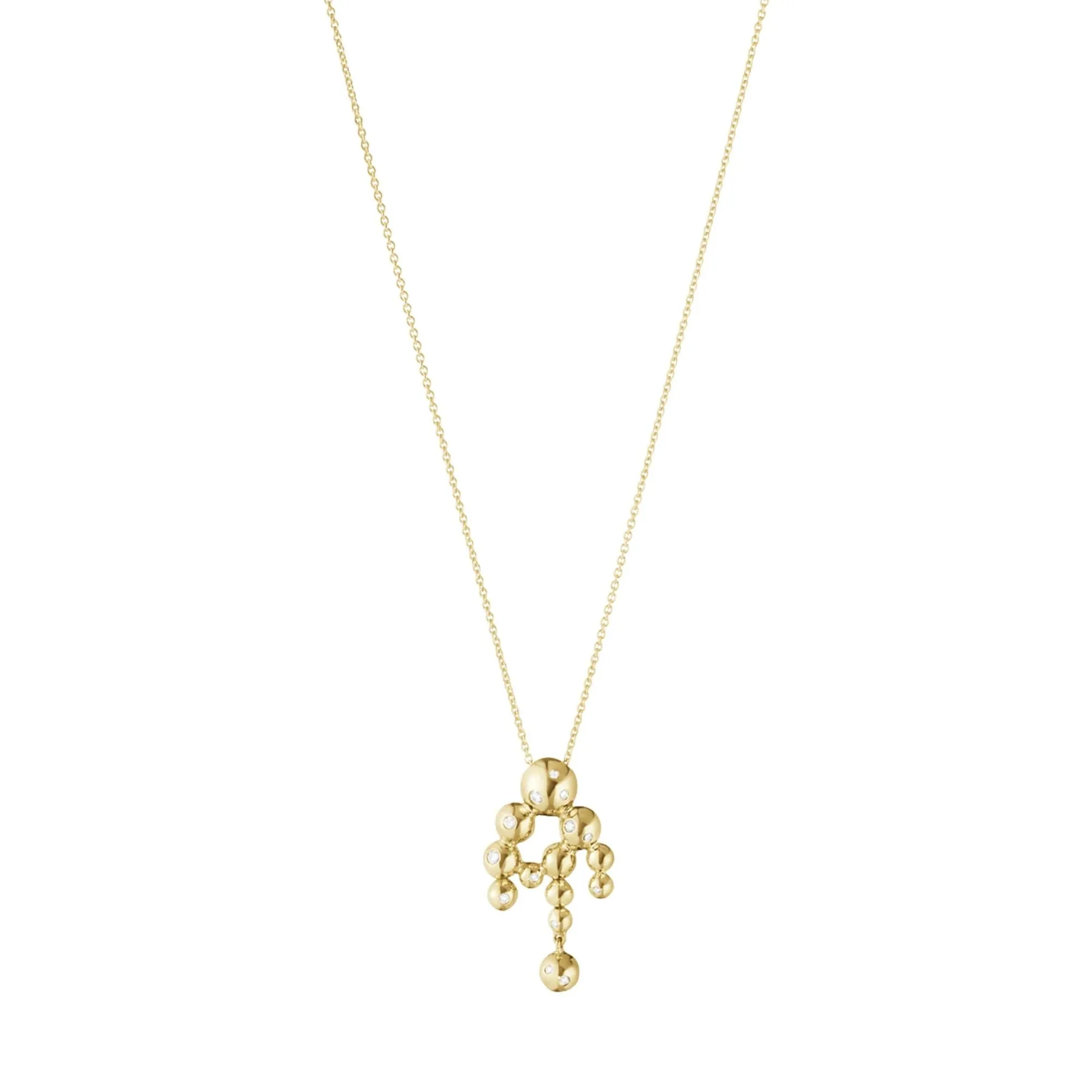 Moonlight Grapes Chandelier 18K Gold Necklace w. Diamonds