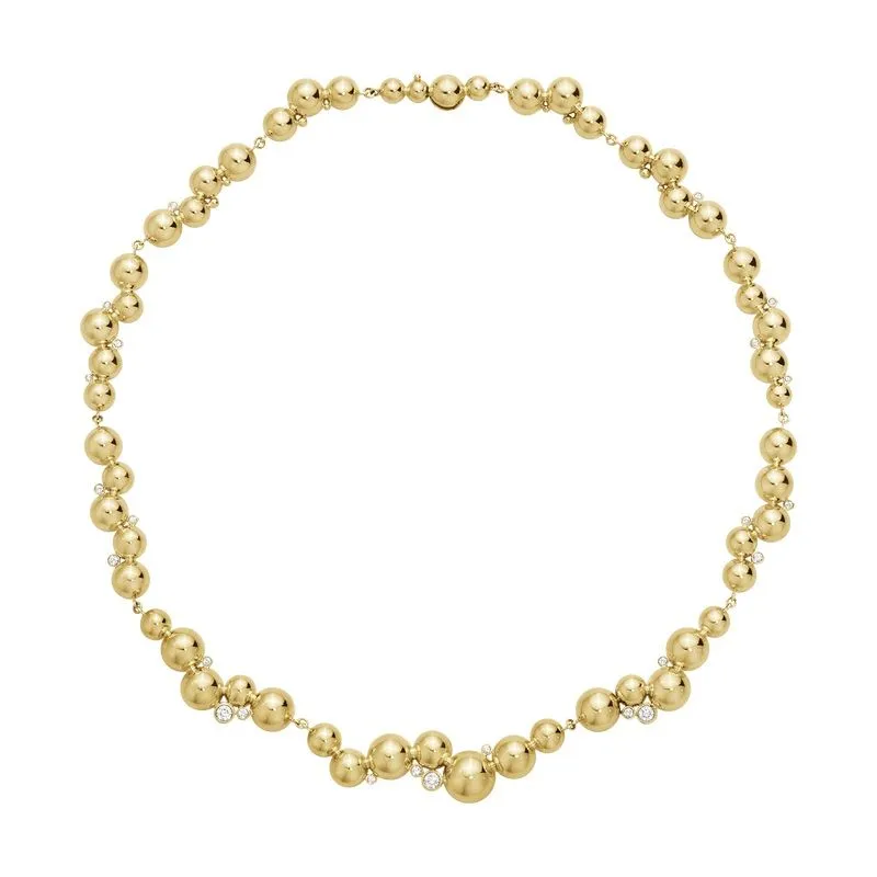 Moonlight Grapes full 18K Gold Necklace w. Diamonds