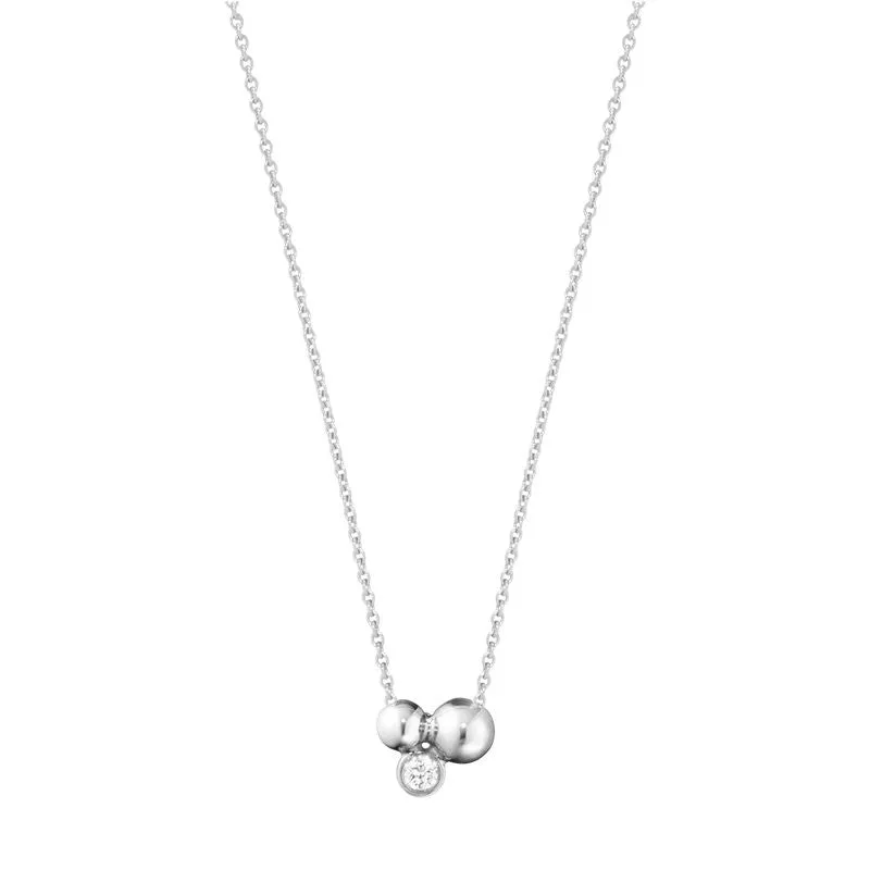 Moonlight Grapes pendant Silver Necklace w. Diamond