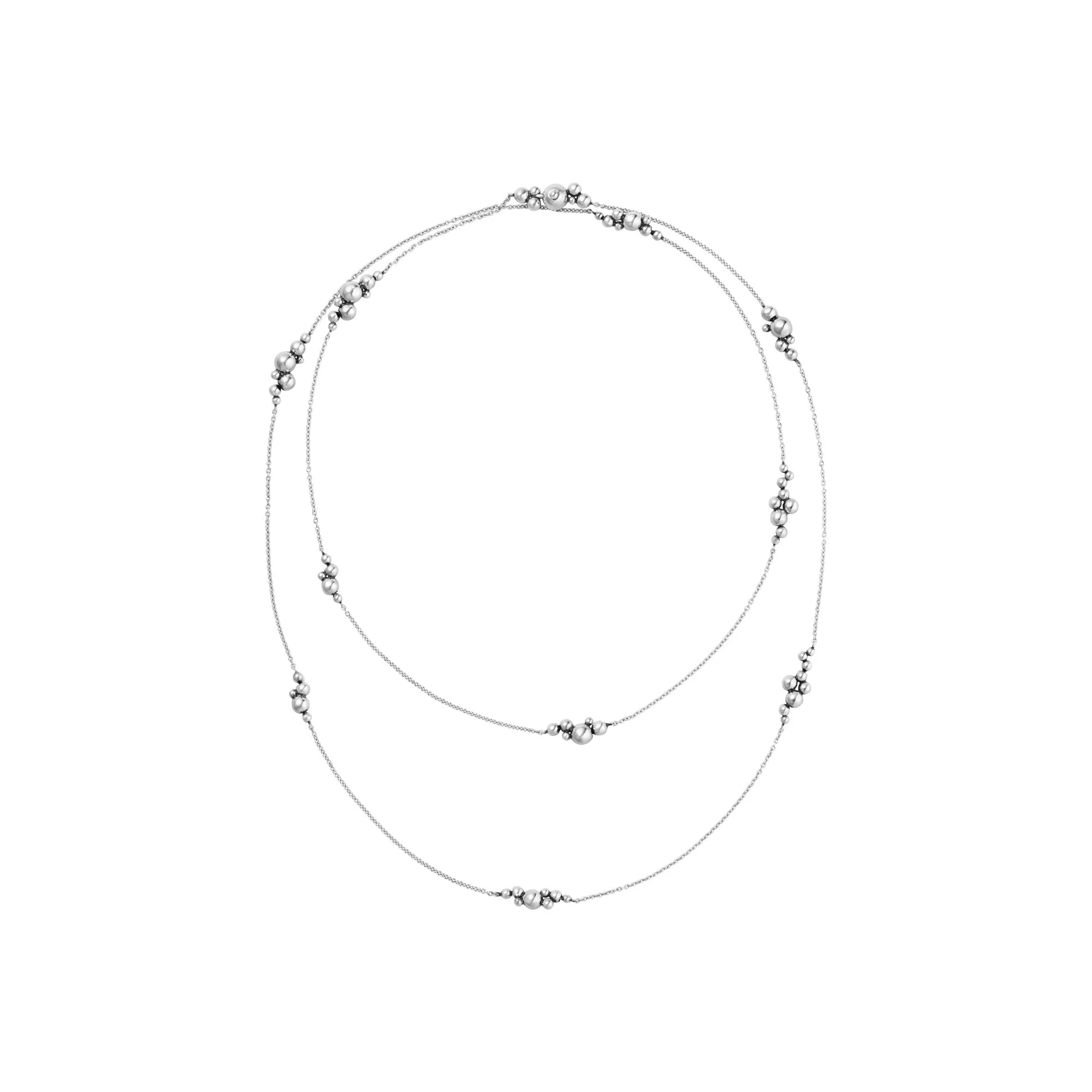 Moonlight Grapes Sautoir Silver 90cm Necklace