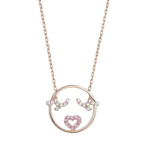 MOYEN Flutter Eyes 18K Rosegold Necklace w. Sapphire & Diamond