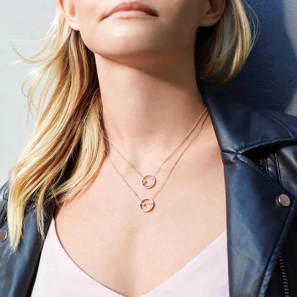 MOYEN Joyful 18K Gold Necklace w. Ruby & Diamond