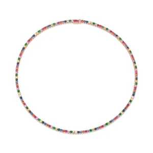 MULTI-COLORED DIAMOND AND GEMSTONE HEPBURN NECKLACE Anita Ko