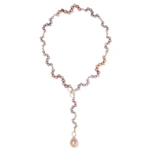 Multi Function Silver Necklace w. Pearls