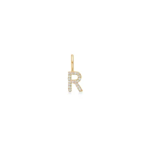 My R 18K Gold Pendant w. Diamonds