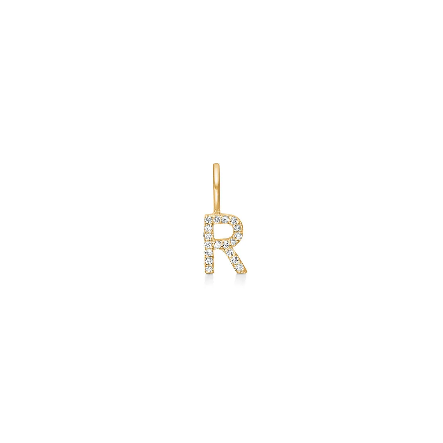 My R 18K Gold Pendant w. Diamonds