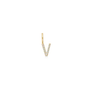 My V 18K Gold Pendant w. Diamonds