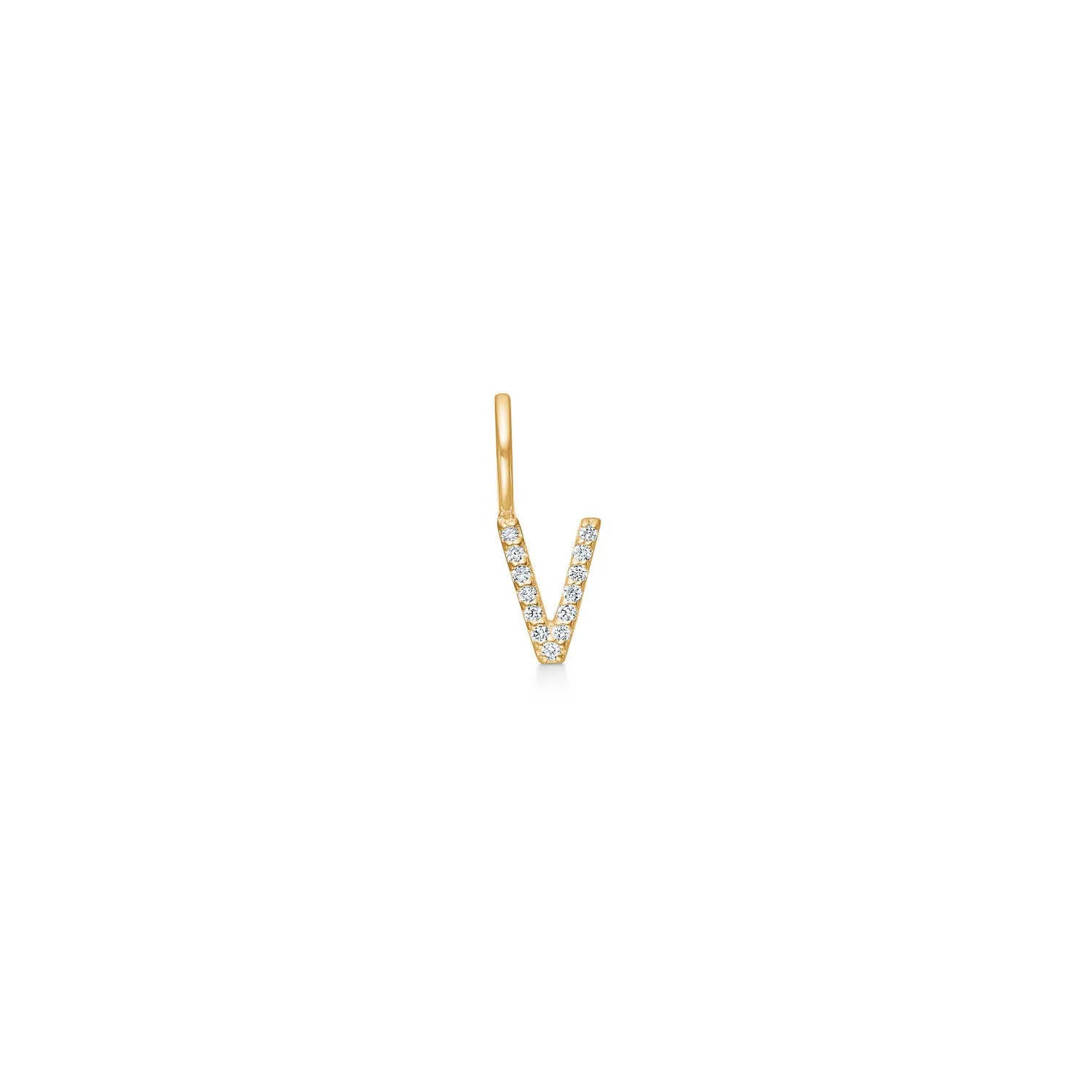 My V 18K Gold Pendant w. Diamonds