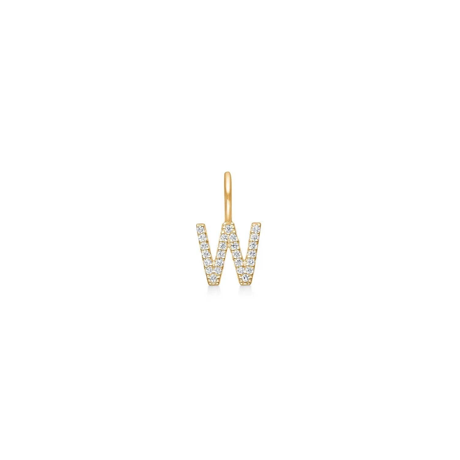 My W 18K Gold Pendant w. Diamonds