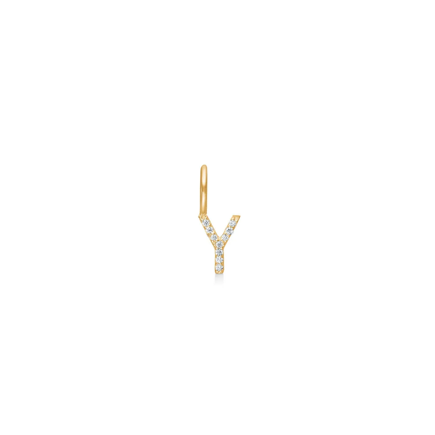 My Y 18K Gold Pendant w. Diamonds