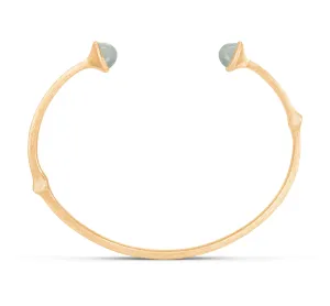 Nature 18K Gold Bangle w. Aquamarine