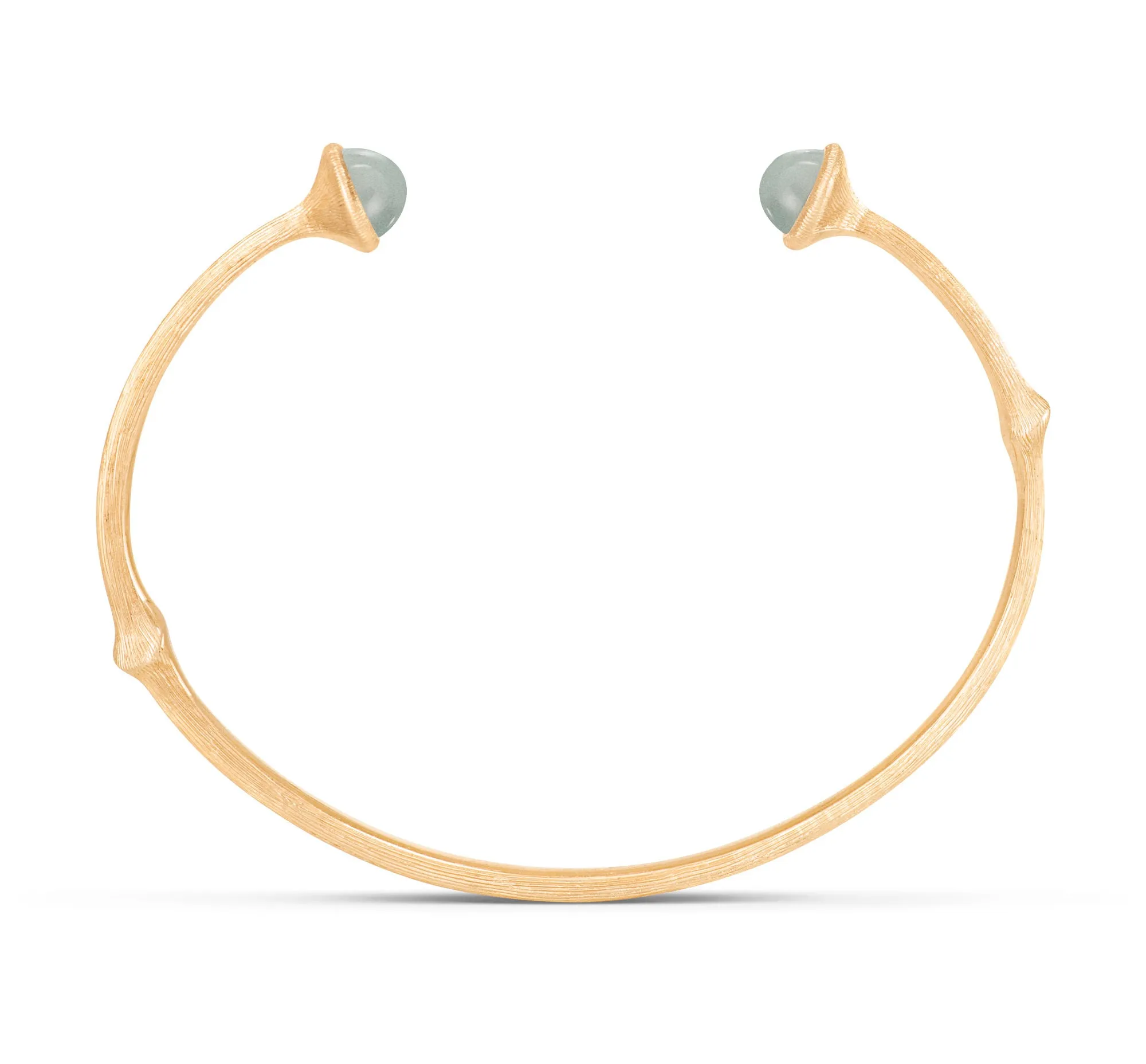 Nature 18K Gold Bangle w. Aquamarine