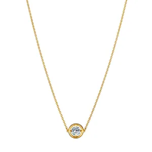 No 1 Solitaire 18K Gold Necklace w. Diamond