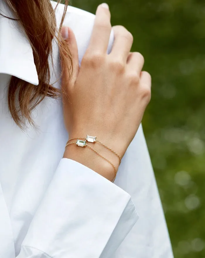 Nord White 18K Whitegold Bracelet w. Topaz & Diamond