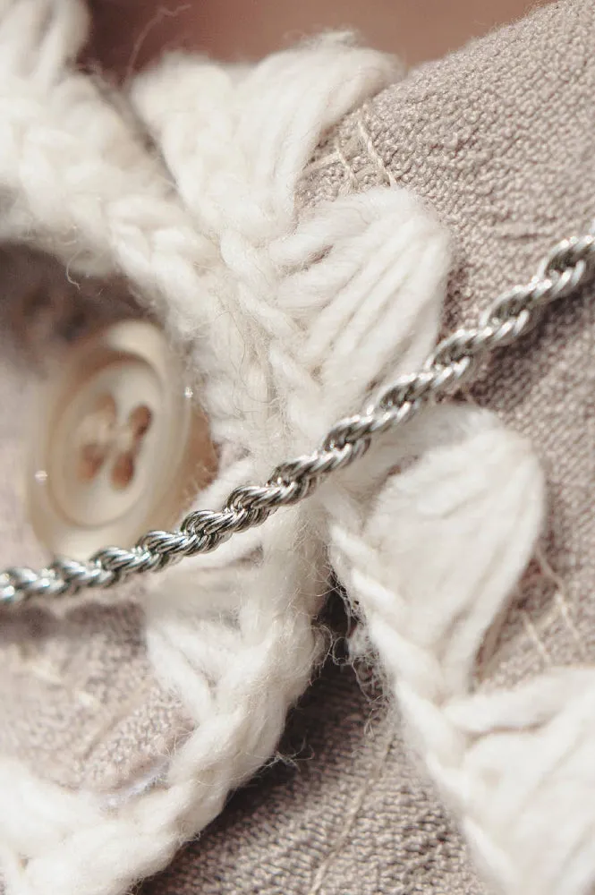 Nordic Muse Rope Twist Silver Chain Necklace