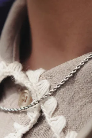 Nordic Muse Rope Twist Silver Chain Necklace