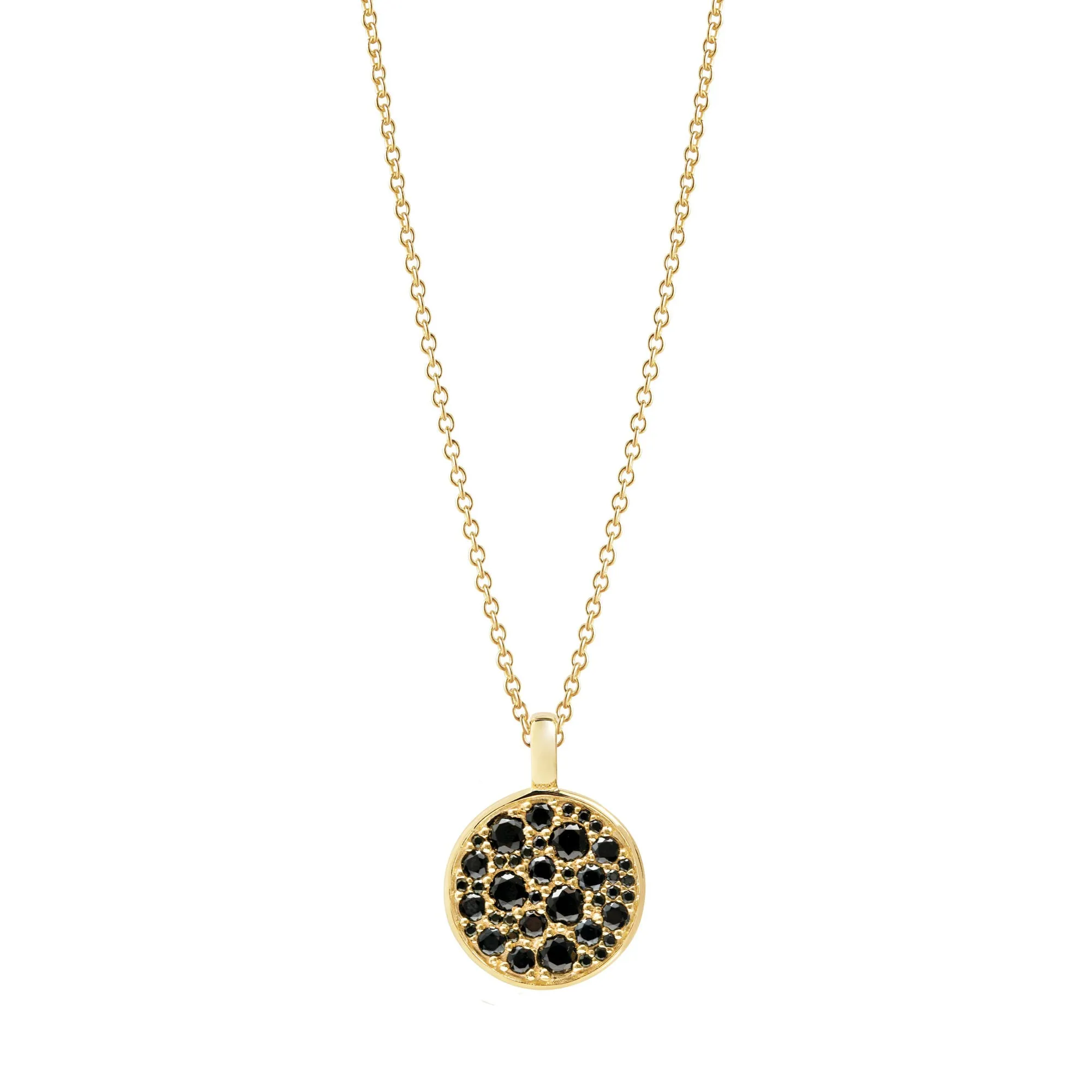 Novara Gold Plated Necklace w. Black Zirconias
