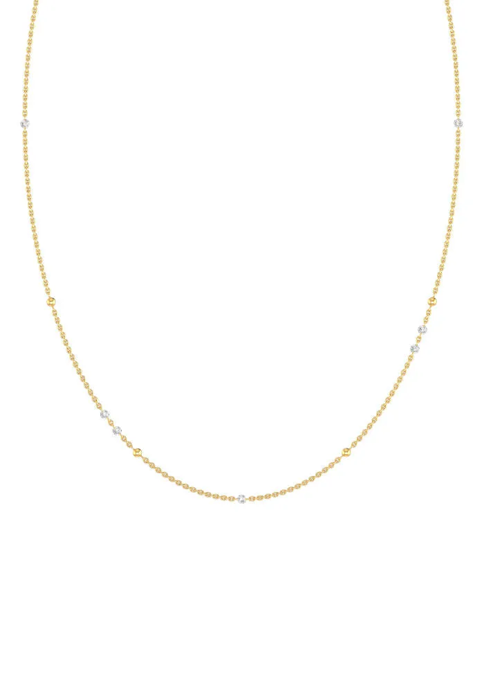 Nude 18K Gold Necklace w. Lab-Grown Diamonds