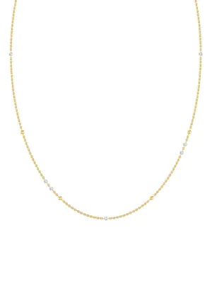 Nude 18K Gold Necklace w. Lab-Grown Diamonds