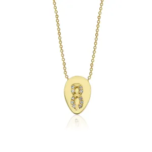 Numerology 8 18K Gold Necklace w. Sapphires