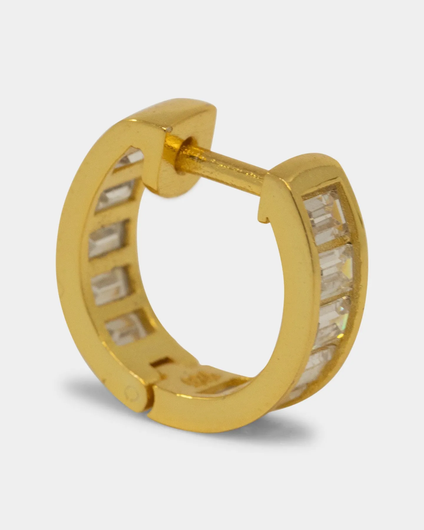 NXS Baguette Hoop Earring Iced Gold