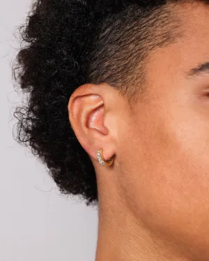 NXS Baguette Hoop Earring Iced Gold