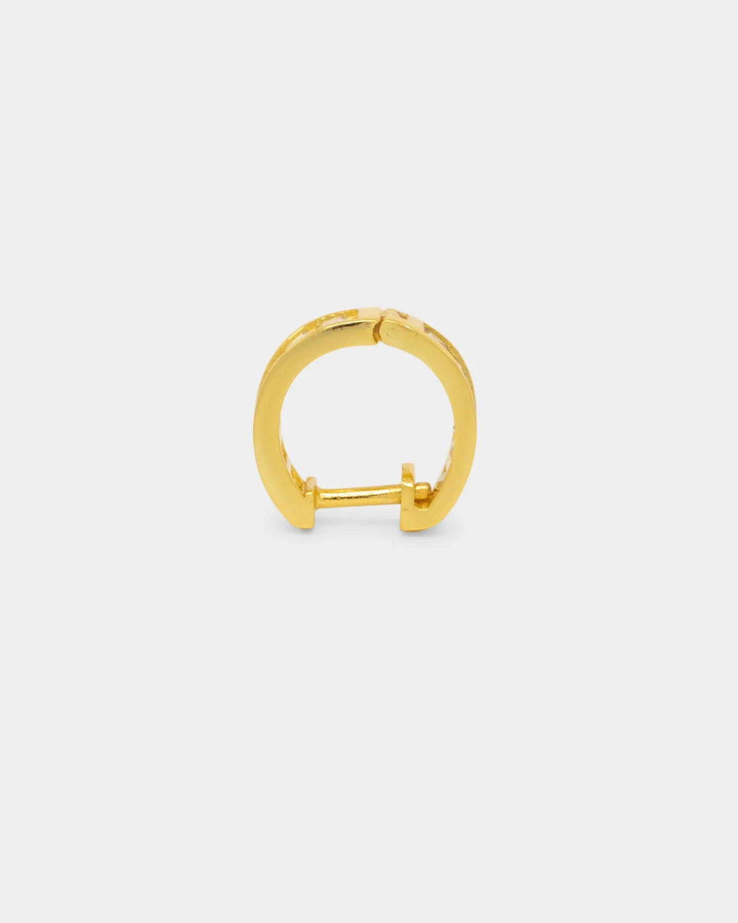 NXS Baguette Hoop Earring Iced Gold