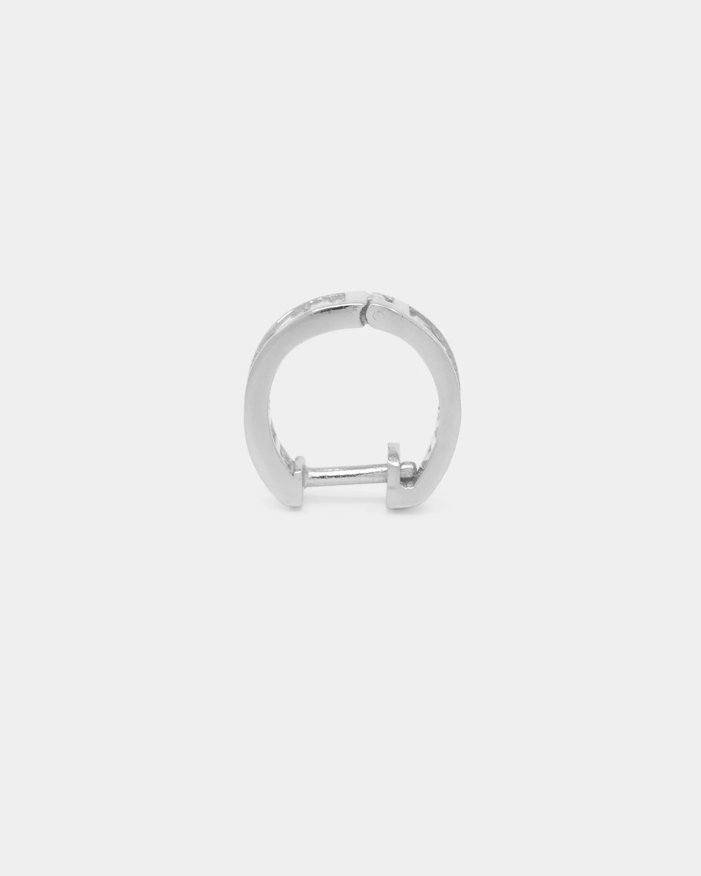 NXS Baguette Hoop Earring Iced White Gold