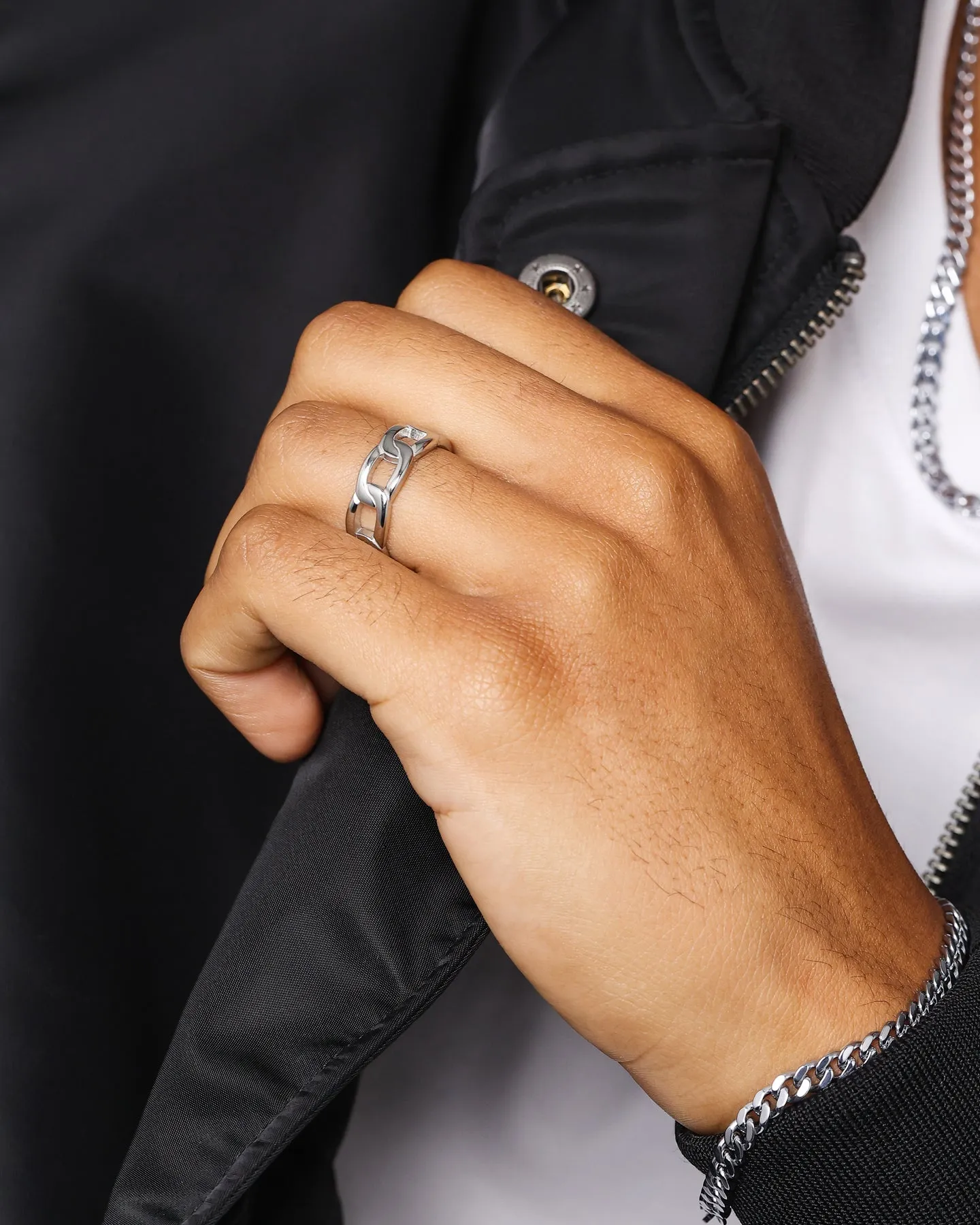 NXS Cuban Ring White Gold