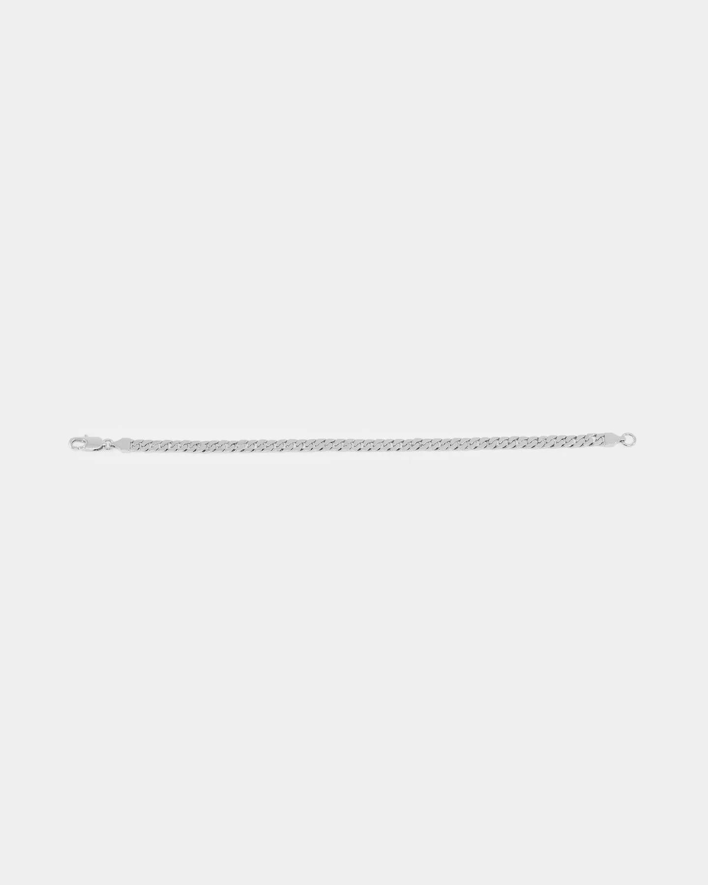 NXS Flat Faced Curb Bracelet White Gold