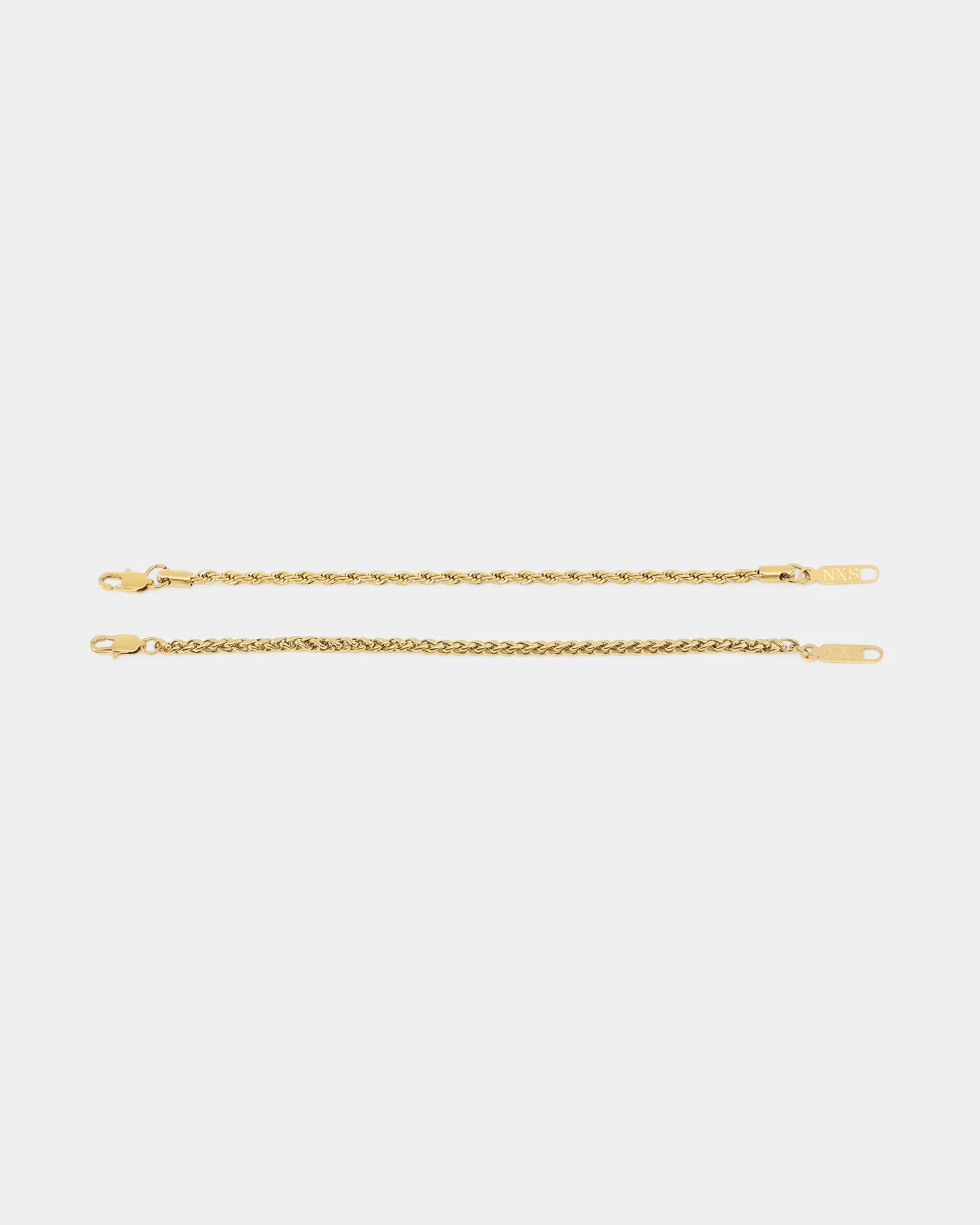 NXS Wheat Rope Bracelet Set Gold