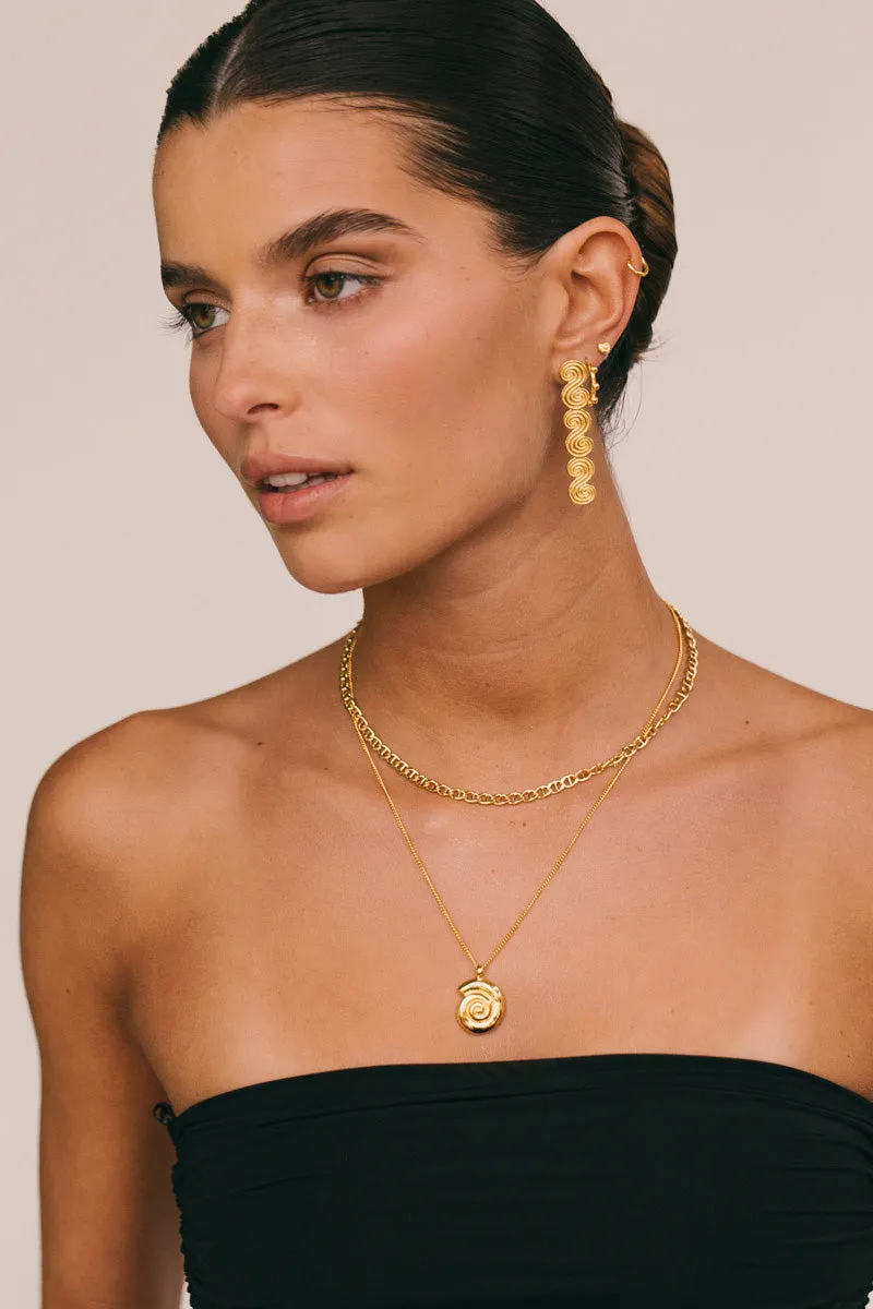 Ocean Swirl Necklace Gold Plated Wildthings Collectables