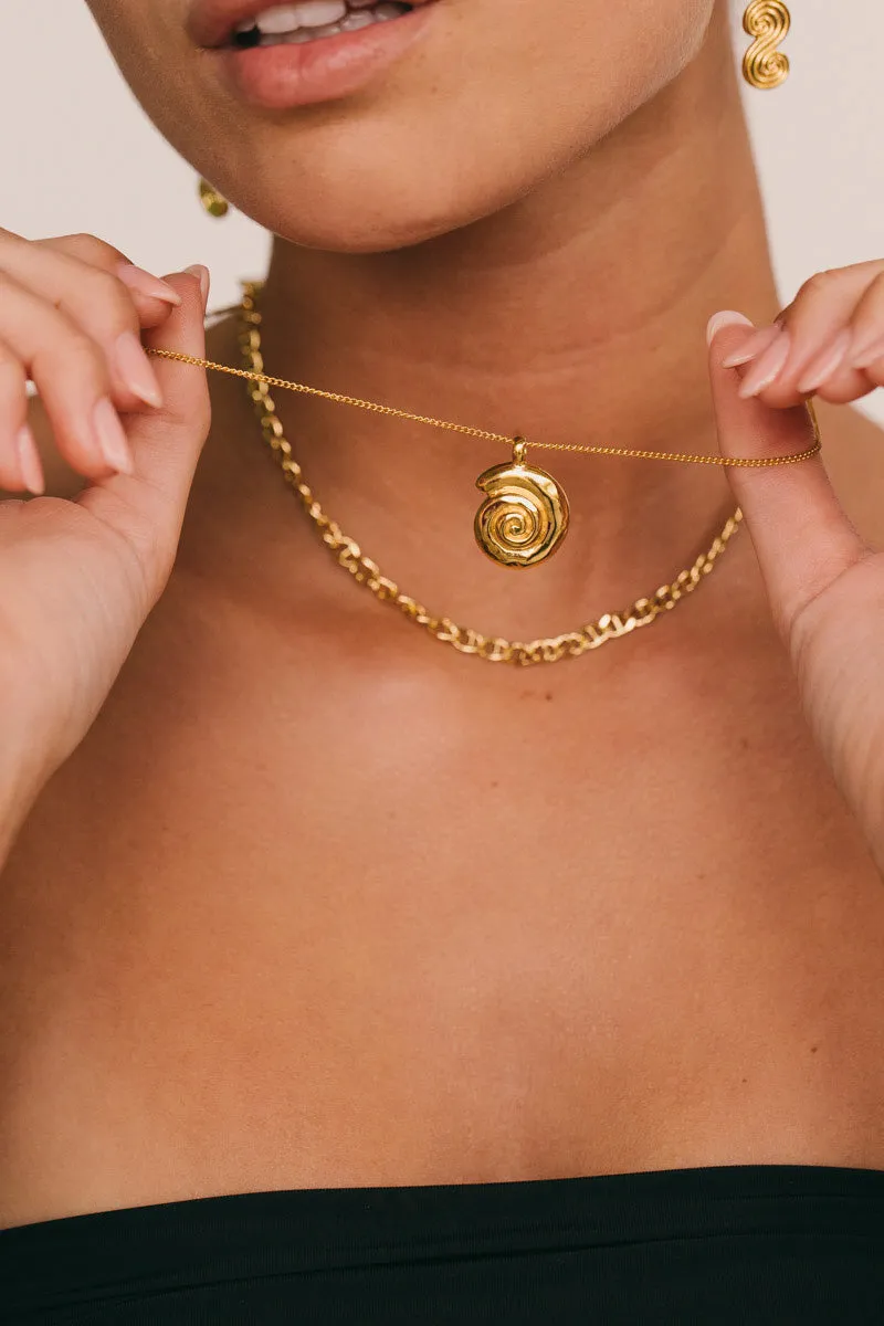 Ocean Swirl Necklace Gold Plated Wildthings Collectables