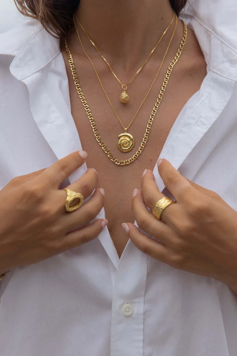 Ocean Swirl Necklace Gold Plated Wildthings Collectables