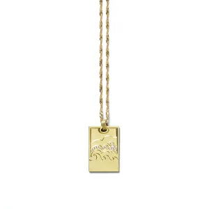 Ocean View 18K, 14K Gold Necklace w. Diamonds