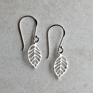 Open Work Leaf Drop Earrings