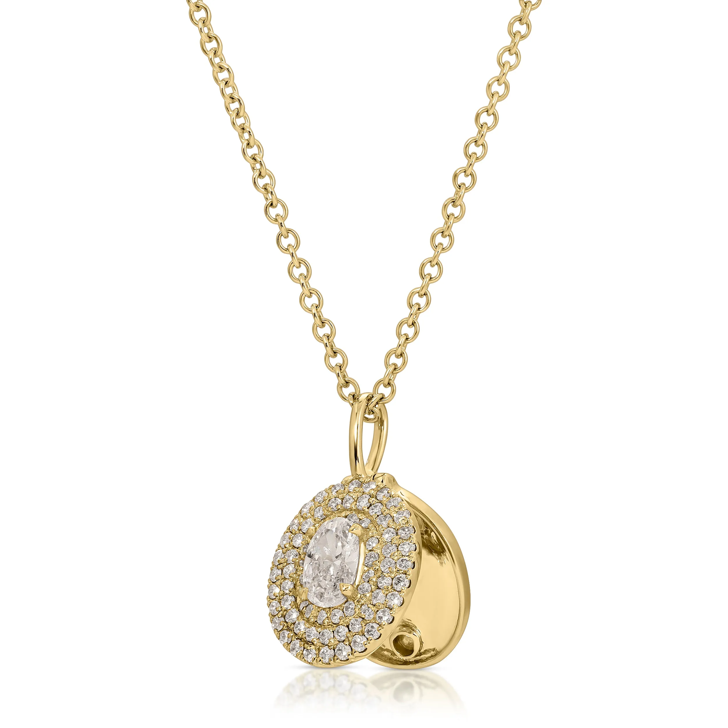 OVAL SHAPED DIAMOND LOULOU LOCKET Anita Ko