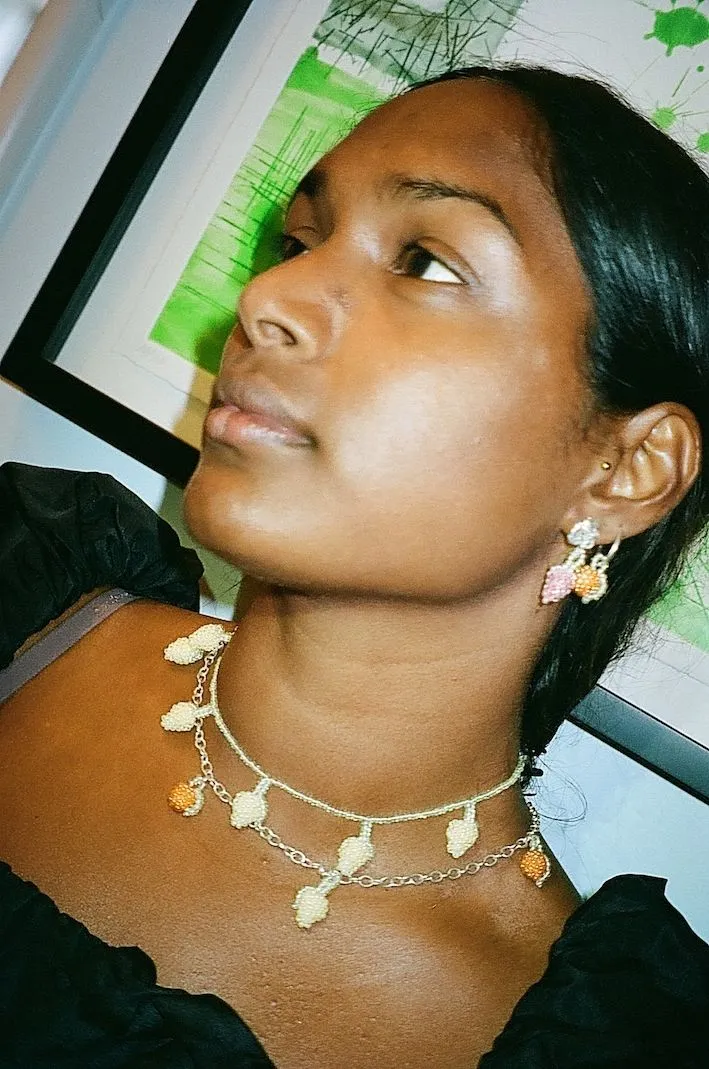 Pale Lemon Necklace Yellow Beads