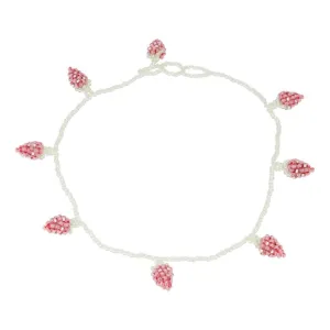 Pale Strawberry Necklace Pink and Red Beads