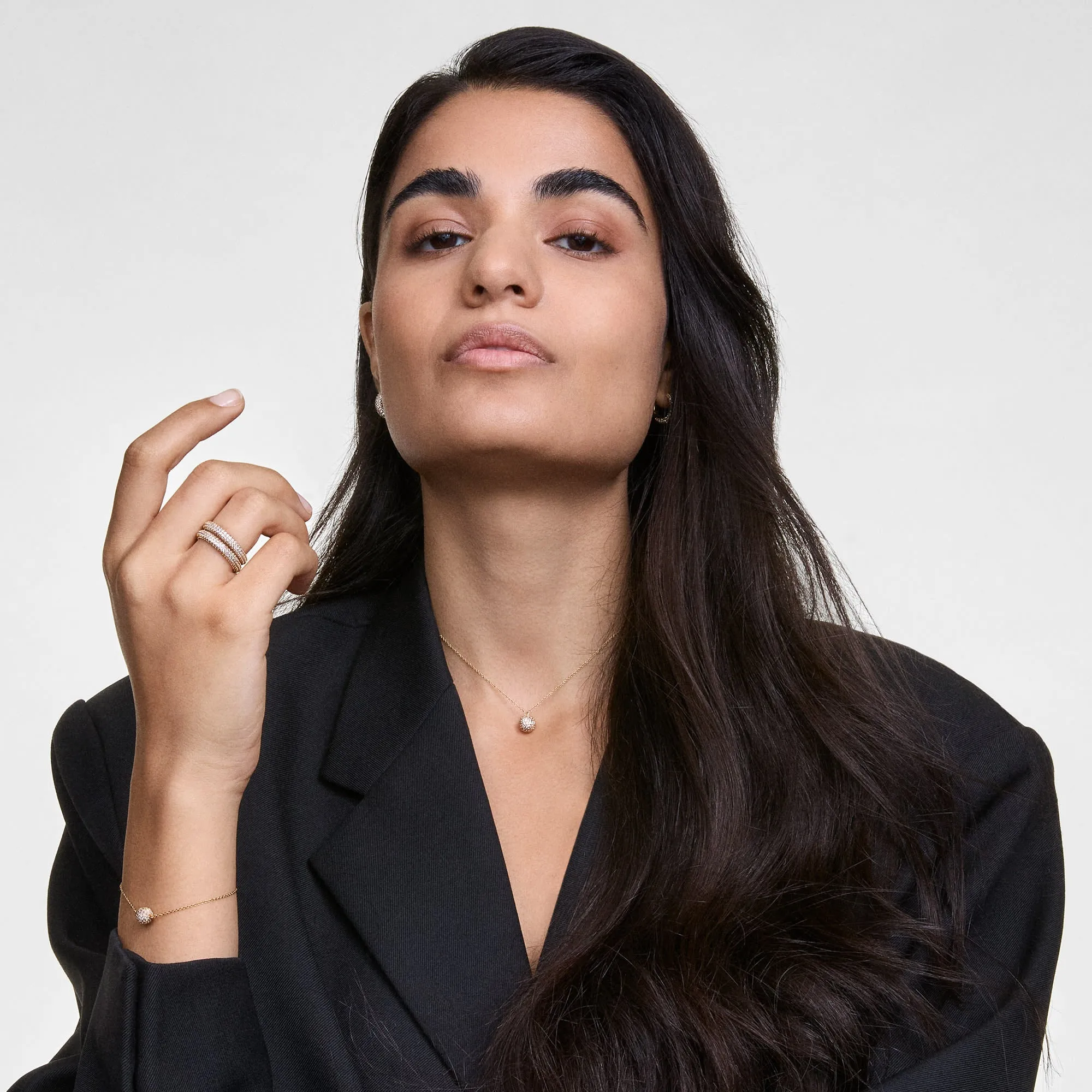 Pavé Crystal Pendant Necklace Gold Daniel Wellington