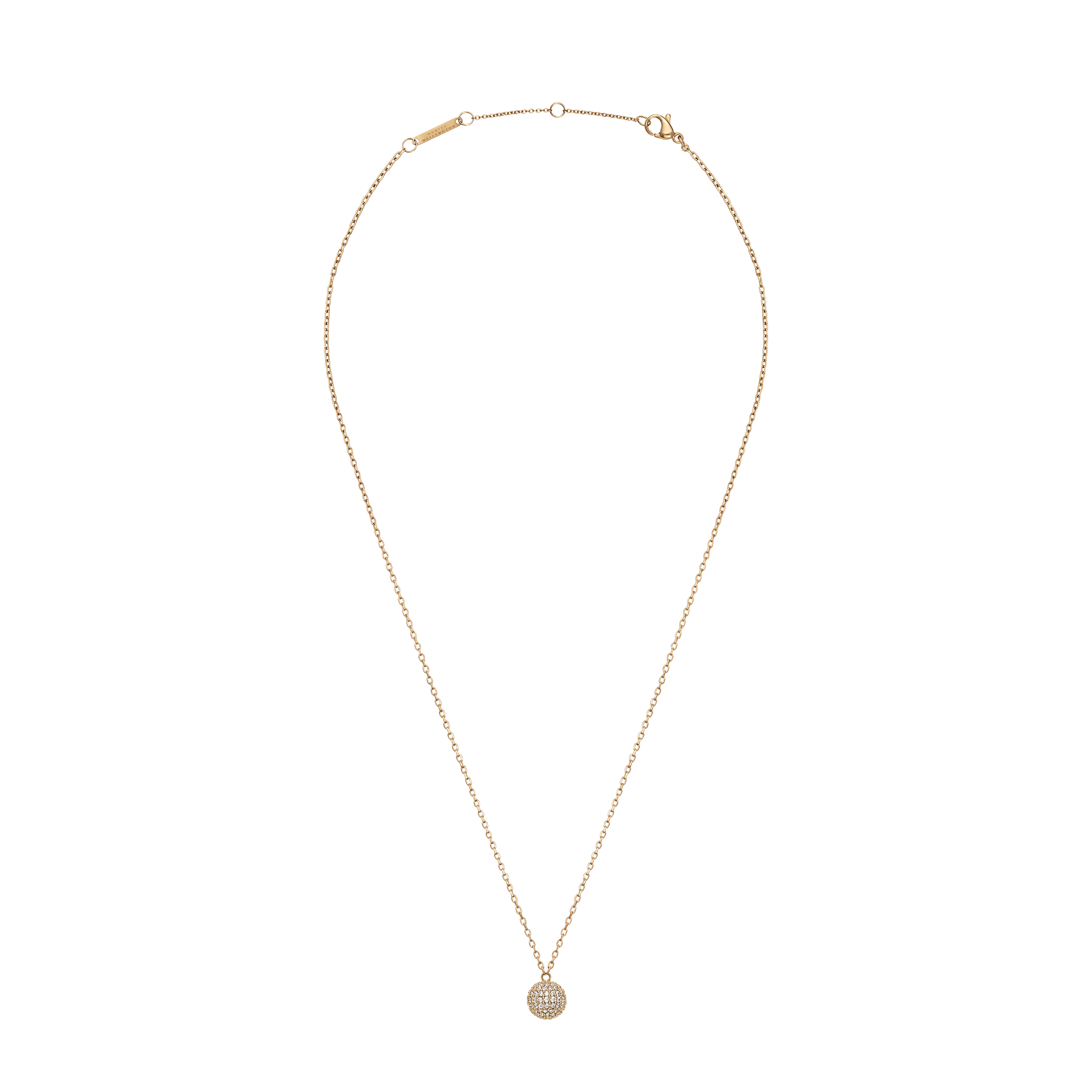 Pavé Crystal Pendant Necklace Gold Daniel Wellington