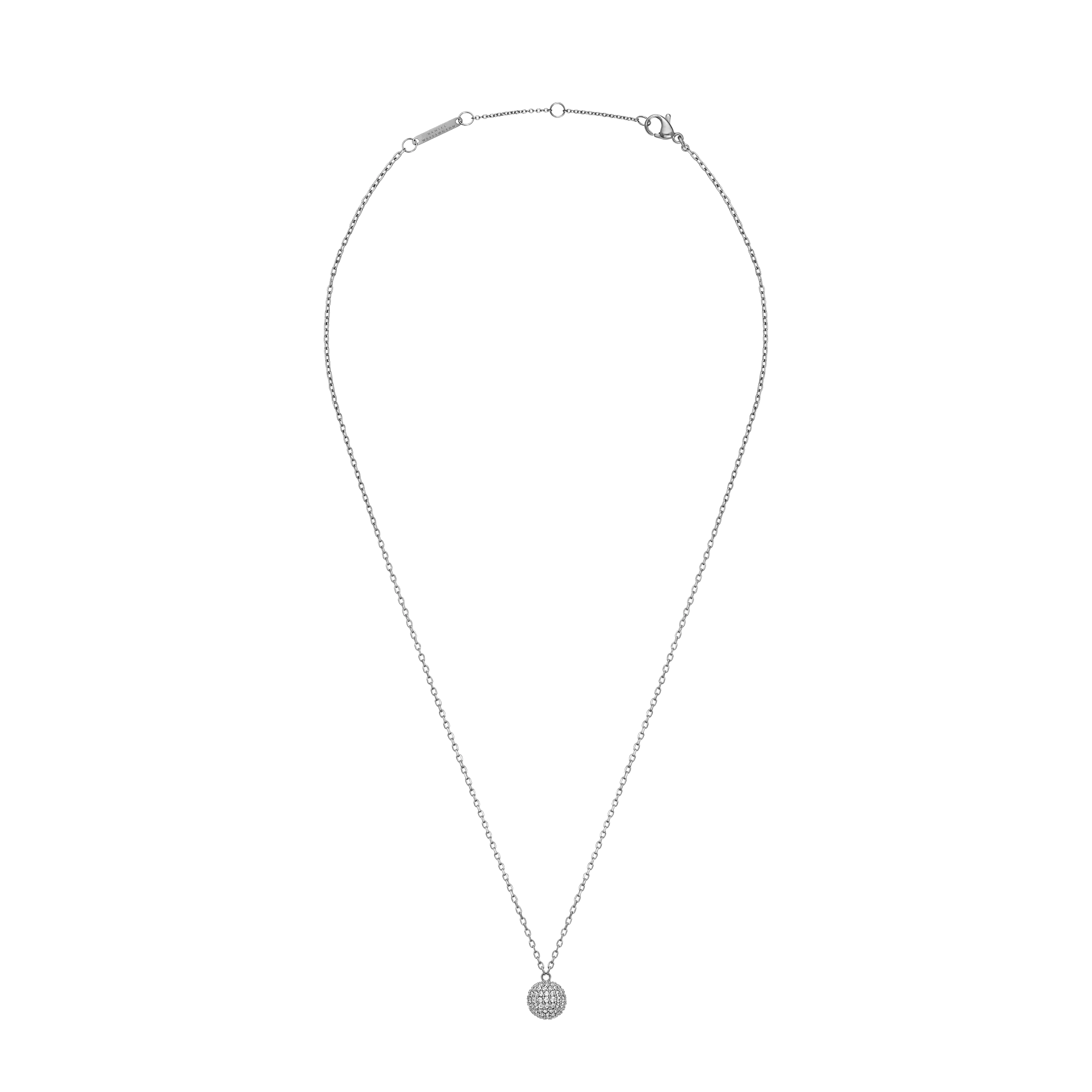 Pavé Crystal Pendant Necklace Silver Daniel Wellington