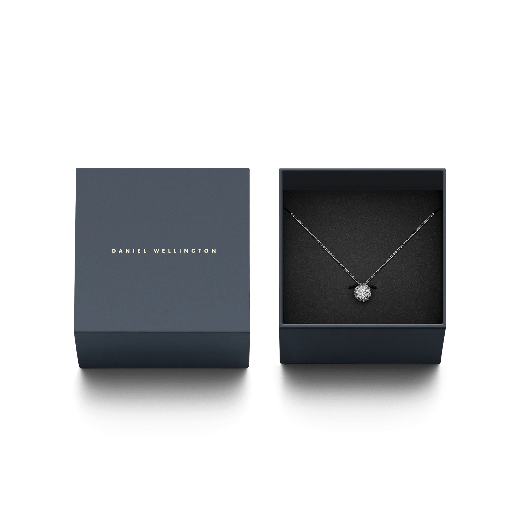 Pavé Crystal Pendant Necklace Silver Daniel Wellington